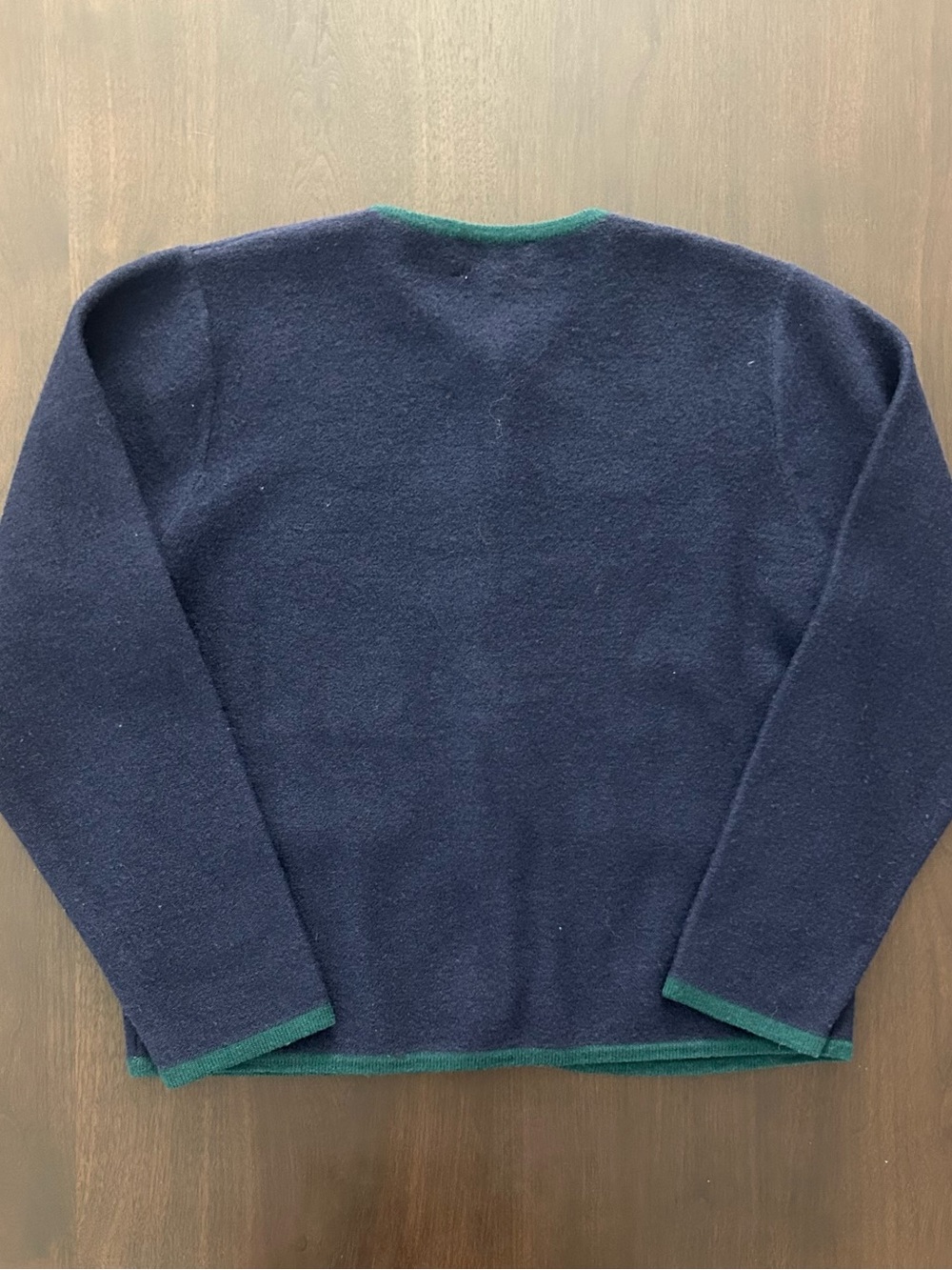 VTG 90s Pendleton Petite 100% Merino Wool Button Down Sweater Size S Navy/Green - Picture 7 of 8